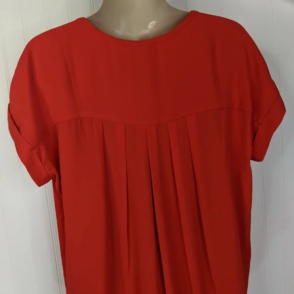 PLEIONE Pleated Back Flowy Shell Sz S - Picture 8 of 10